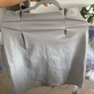 Paper bag leather skirt